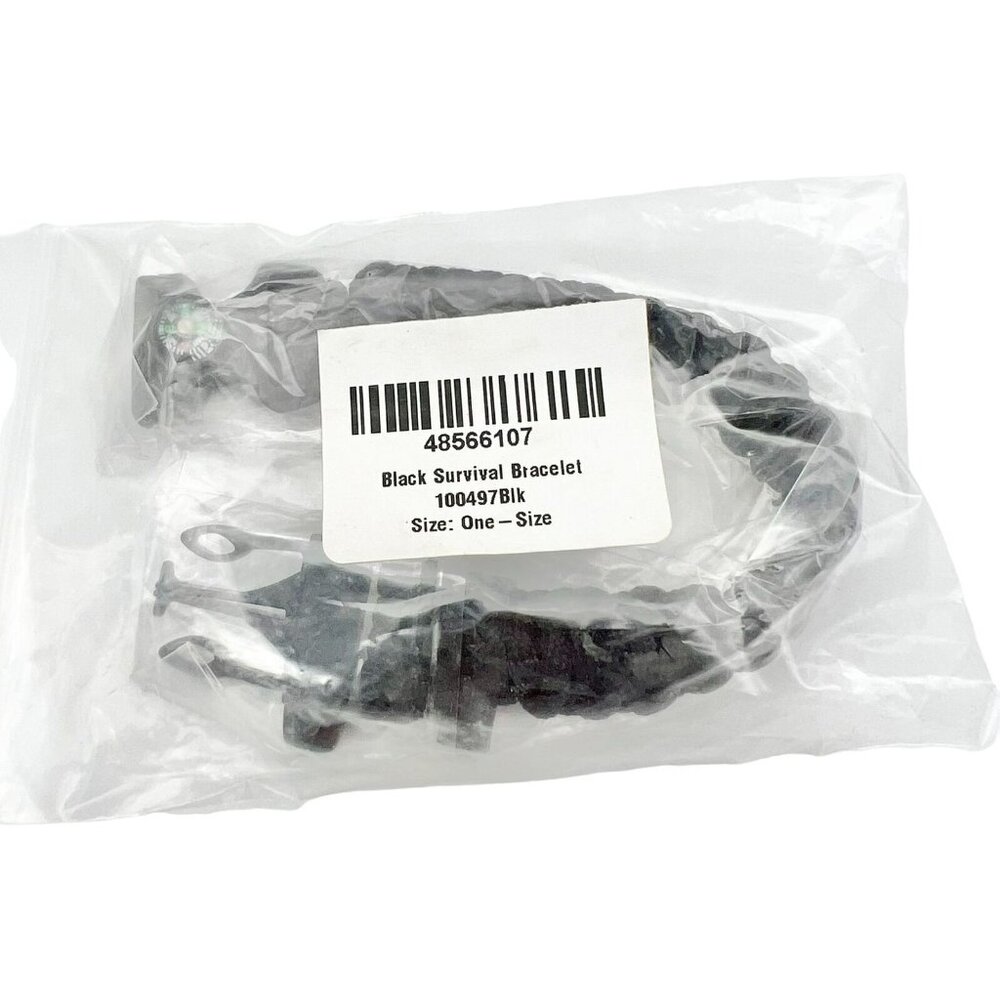 Survival Bracelet 8.5 Black Compass NEW